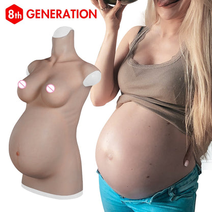 Realistic Silicone Fake Pregnant Belly with Stretch Marks - Crossdresser/Cosplay Accessory