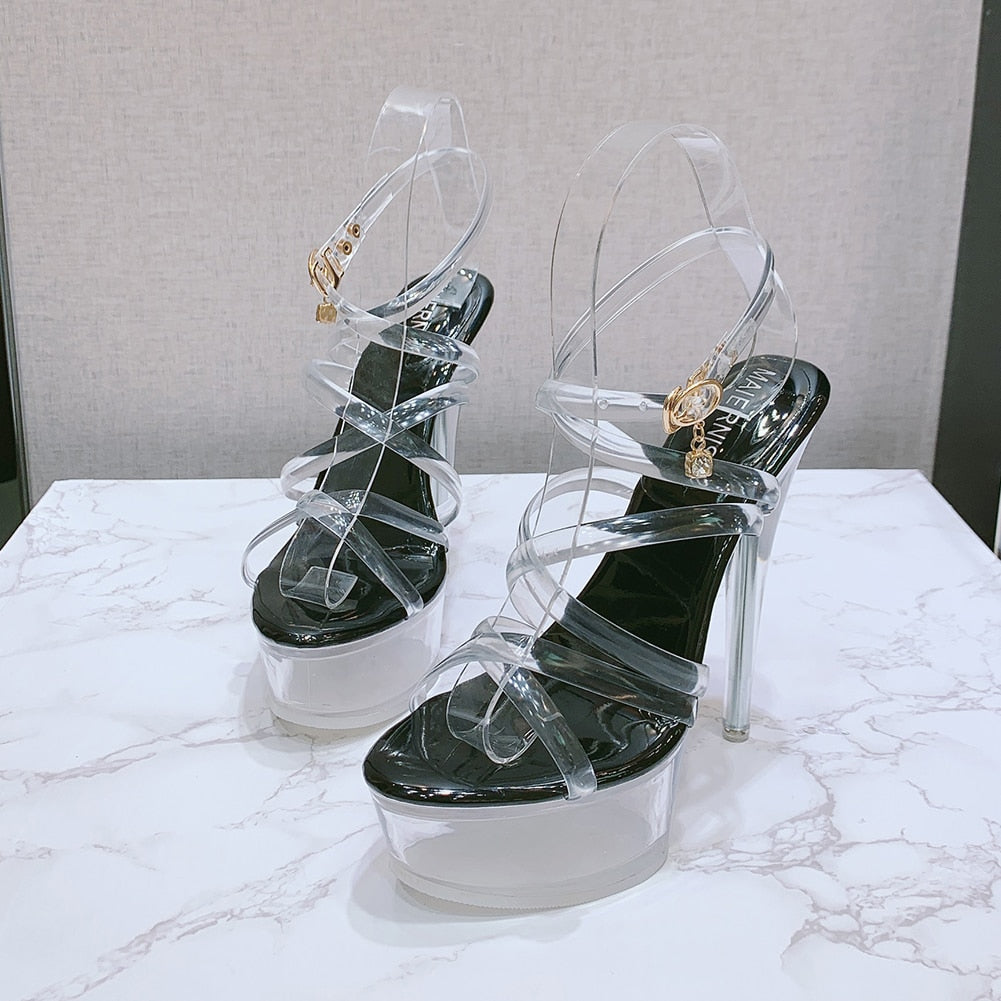 5.5 in (14 cm) Platform Sandals for Crossdressers - Style 2 - Image 48
