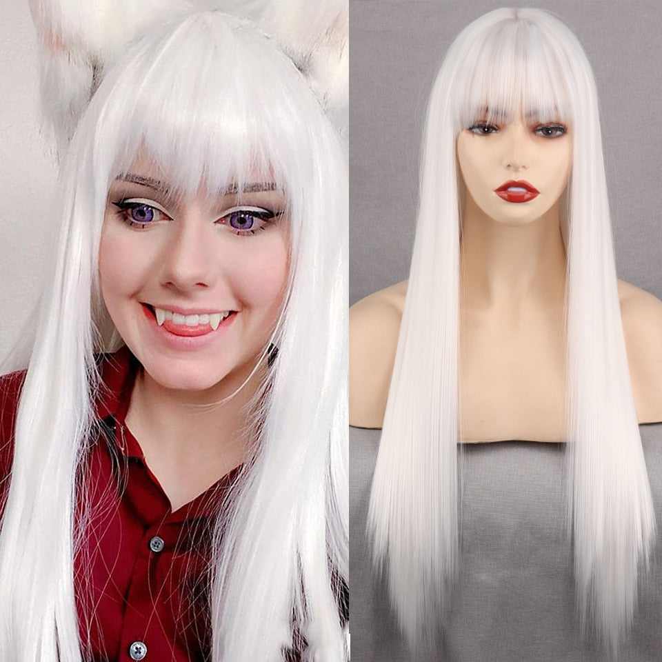 Long Two-Tone Straight Wig for Crossdressers