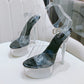 Crossdresser's Summer Sandals: 14cm Thin High Heels with Platform - Stylish and Confident Footwear for Expressing Your Unique Style