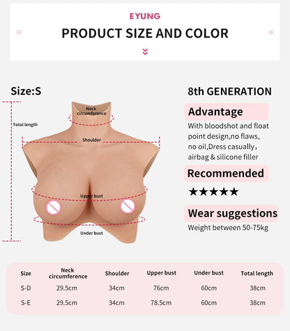 8th Generation Silicone Breast Forms for Crossdressers and Transgender Women: Enhance Your Feminine Look with Realistic Reusable Chest Enhancers