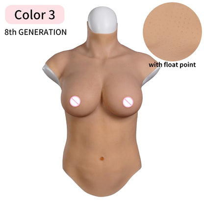 Oil-Free Silicone Breast Plate for Crossdressers and Transgender Women - H Cup Size, Natural Look