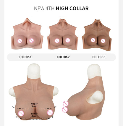 Drag Queen Breastplate For LGBT Sissy Dresses Crossdresser H Cup Silicone Breast Forms Fake Chest Shemale Boobs Male To Female