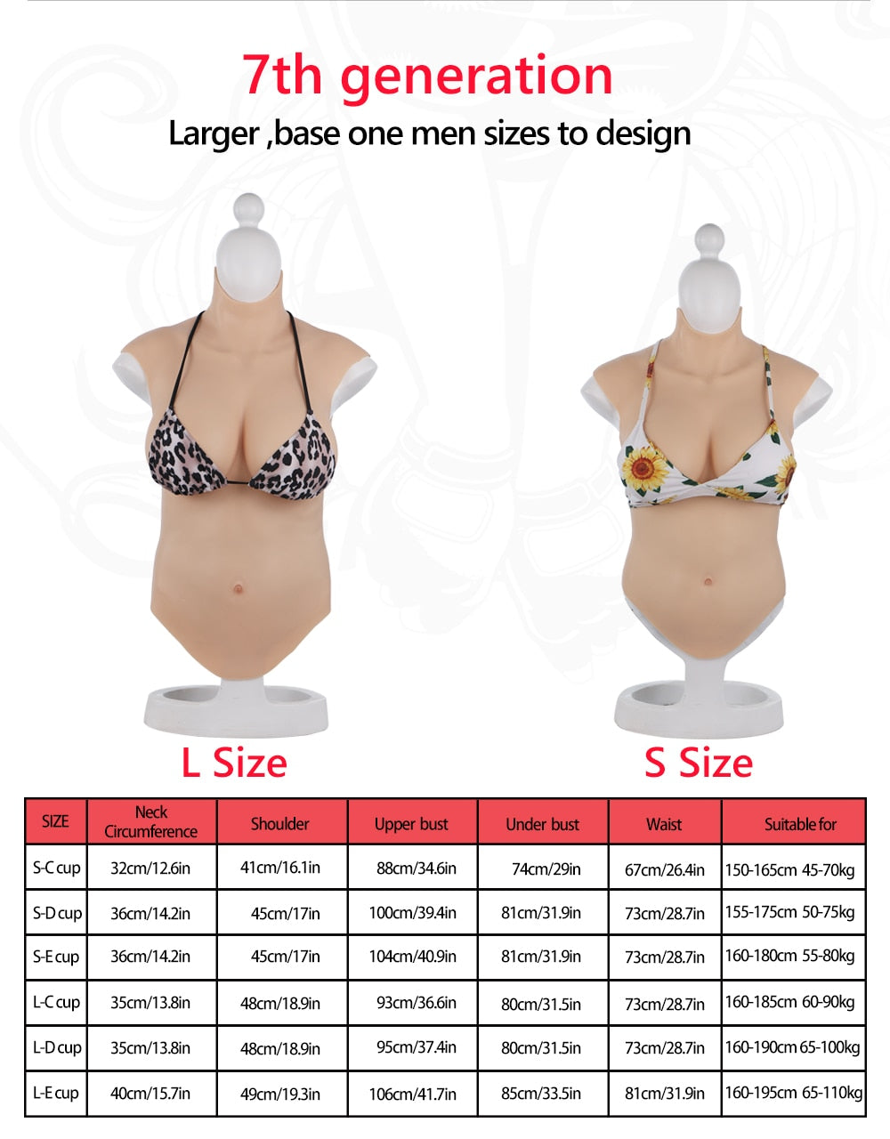 Large Liquid Silicone Breastplate for Wider Body Types - product image 31