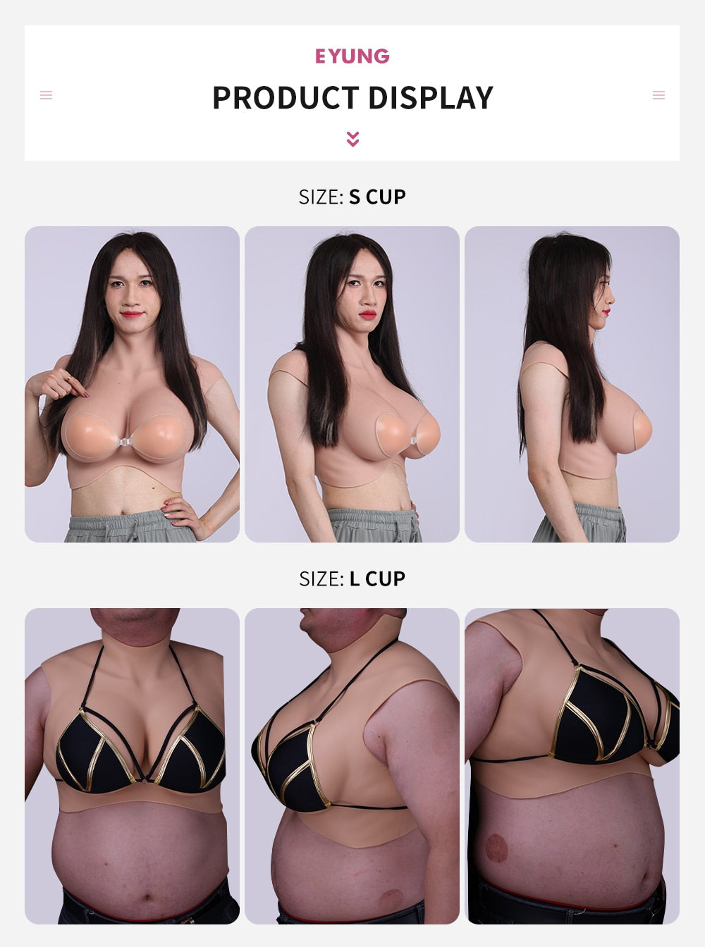 9th New L-K Cup Silicon Cosplay Boobs False Breast Party Breastplate Tranny Silicone Boobs With Flocking Huge Breast Forms
