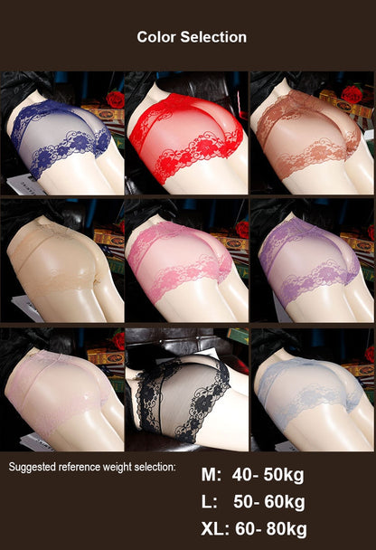 Men's Erotic Lingerie - Sexy Transparent Panties with Lace and Cock Ring for a Bold and Sensual Look.