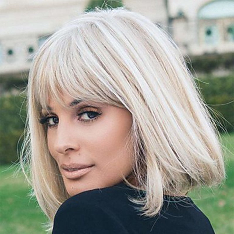Short Straight Synthetic Wig for Crossdressers
