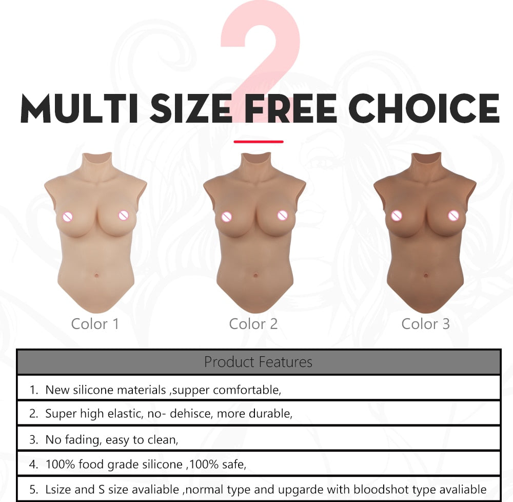 Large Liquid Silicone Breastplate for Wider Body Types - product image 30