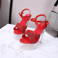 Crossdresser's Summer Sandals: 14cm Thin High Heels with Platform - Stylish and Confident Footwear for Expressing Your Unique Style