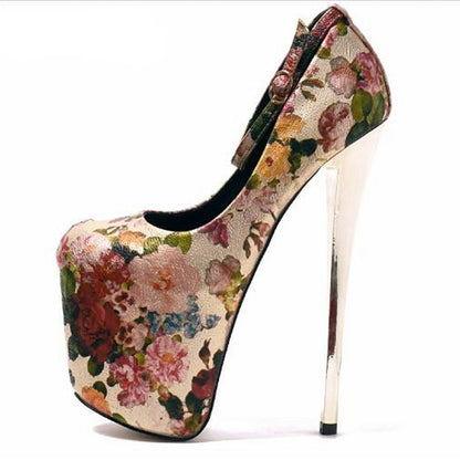 Retro Buckle Stilettos: 20cm Thin High Heels for Cosplay and Parties - Crossdresser Platform Pumps, Sizes 35-47