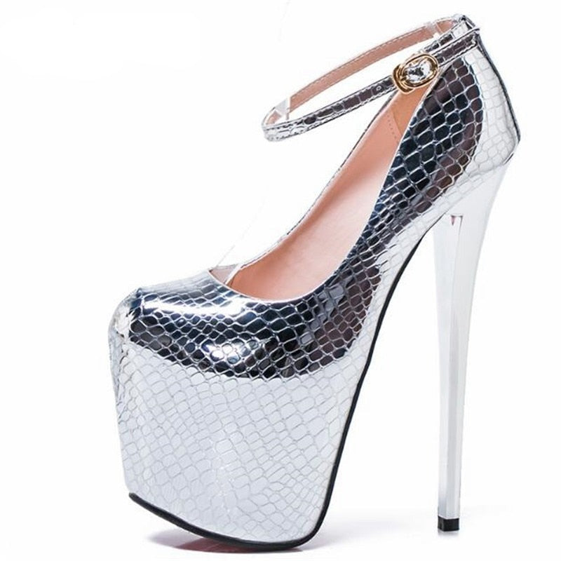 7.9 in (20 cm) Platform Pumps in Extended Sizes for Crossdressers - Image 1