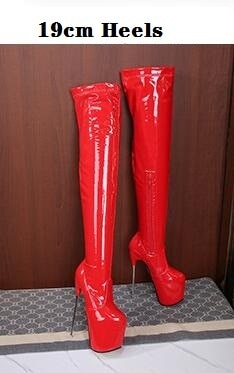 Pole Dancing Elegance: Stunning Over-the-Knee Stiletto Boots for Crossdressers - Enhance Your Style and Performance