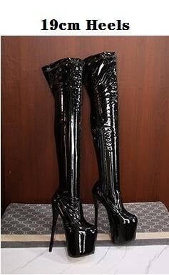 7.9 in (20 cm) Thigh-High Platform Boots for Crossdressers - Image 2