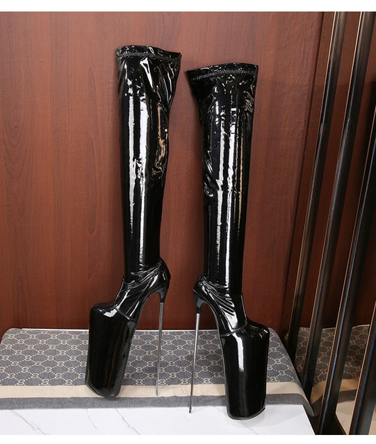 Pole Dancing Elegance: Stunning Over-the-Knee Stiletto Boots for Crossdressers - Enhance Your Style and Performance