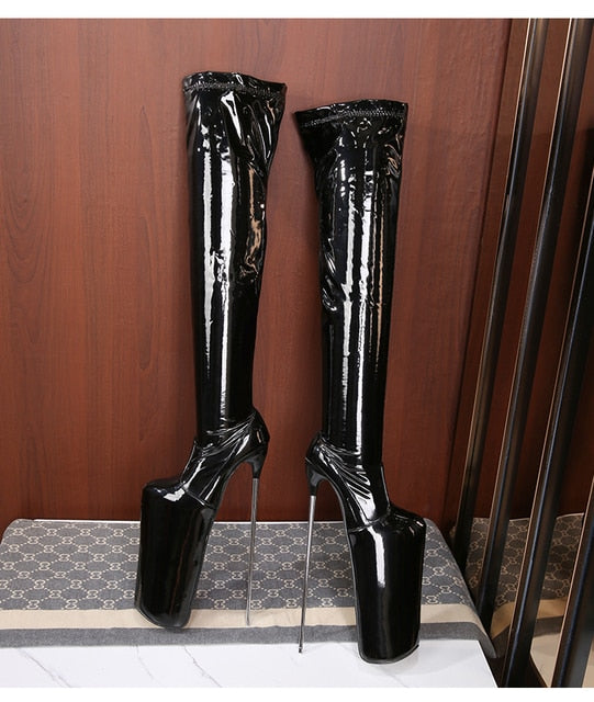 7.9 in (20 cm) Thigh-High Platform Boots for Crossdressers - Image 3