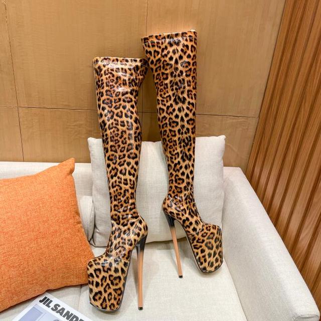 8.7 in (22 cm) Thigh-High Platform Boots for Crossdressers - Image 1