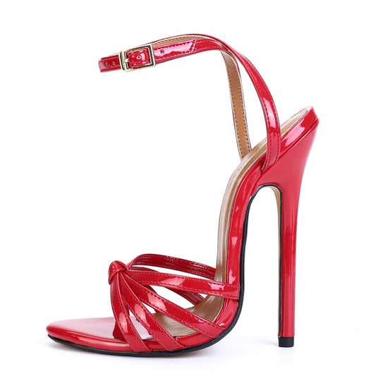 Summer 2021 Party Sandals 15cm thin High Heels Shoes Peep Toe Buckle Open Toe pumps Plus Size:45 46 47 48 sandalia mujer