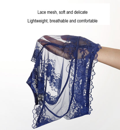 Men's Erotic Lingerie - Sexy Transparent Panties with Lace and Cock Ring for a Bold and Sensual Look.