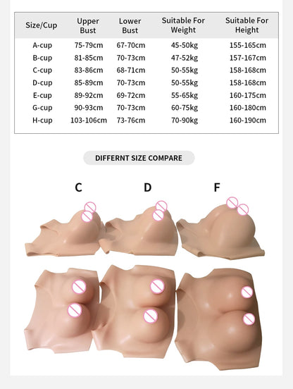 Drag Queen Breastplate For LGBT Sissy Dresses Crossdresser H Cup Silicone Breast Forms Fake Chest Shemale Boobs Male To Female