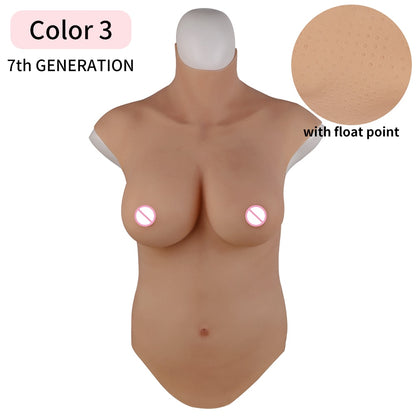 Oil-Free Silicone Breast Plate for Crossdressers and Transgender Women - H Cup Size, Natural Look