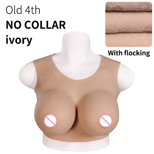 Drag Queen Breastplate For LGBT Sissy Dresses Crossdresser H Cup Silicone Breast Forms Fake Chest Shemale Boobs Male To Female