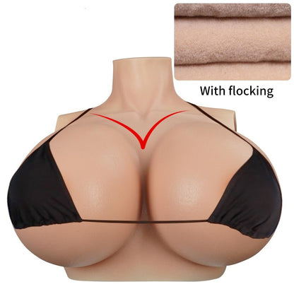 Drag Queen Breastplate For LGBT Sissy Dresses Crossdresser H Cup Silicone Breast Forms Fake Chest Shemale Boobs Male To Female