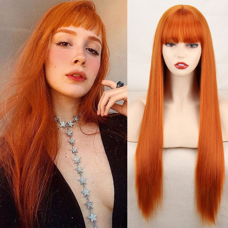 Long Two-Tone Straight Wig for Crossdressers