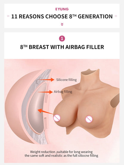 8th Generation Silicone Breast Forms for Crossdressers and Transgender Women: Enhance Your Feminine Look with Realistic Reusable Chest Enhancers