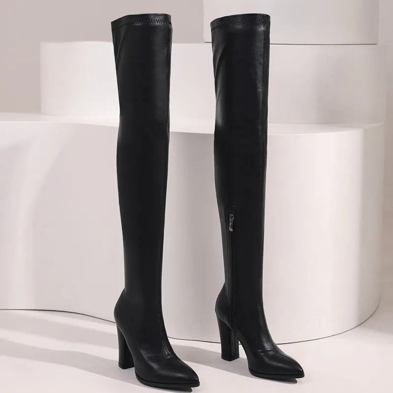 Thigh-High Platform Boots in Extended Sizes for Crossdressers - Style 3 - Image 4