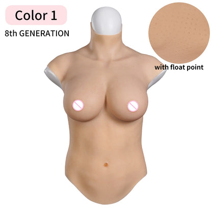 Oil-Free Silicone Breast Plate for Crossdressers and Transgender Women - H Cup Size, Natural Look