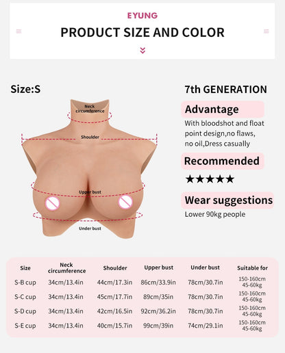 9th New L-K Cup Silicon Cosplay Boobs False Breast Party Breastplate Tranny Silicone Boobs With Flocking Huge Breast Forms