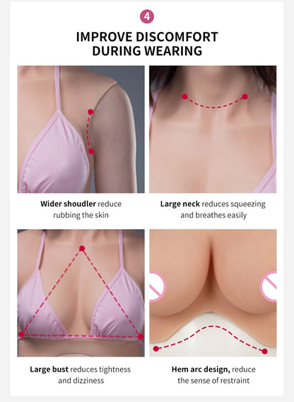 8th Generation Silicone Breast Forms for Crossdressers and Transgender Women: Enhance Your Feminine Look with Realistic Reusable Chest Enhancers