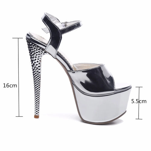6.3 in (16 cm) Gladiator Platform Sandals for Crossdressers - Image 2