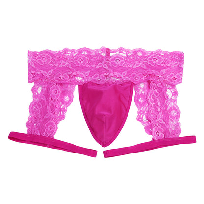 Men's Panties Lace Open Butt G-string