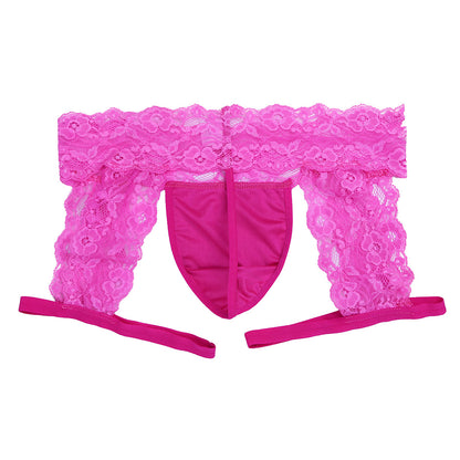 Men's Panties Lace Open Butt G-string