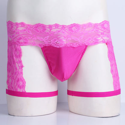 Men's Panties Lace Open Butt G-string