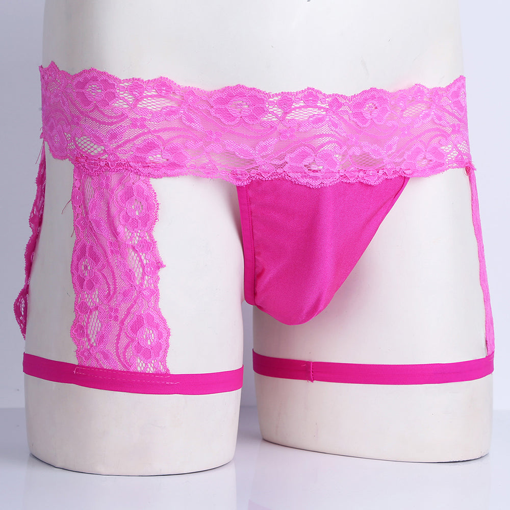Men's Panties Lace Open Butt G-string