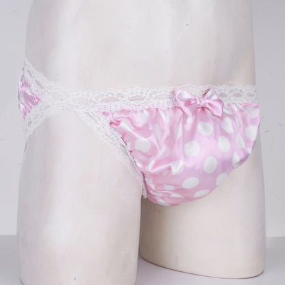 Pink Men's Lingerie Satin Panties