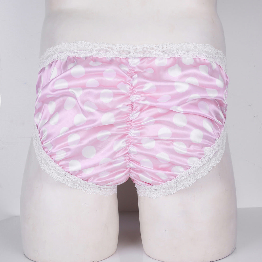 Pink Men's Lingerie Satin Panties