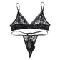 2PCS Floral Lace with G-string