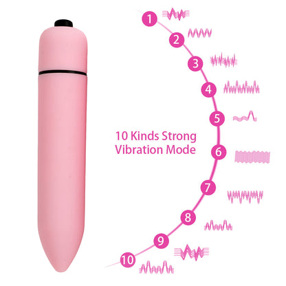 Experience Intense Stimulation with the 10-Speed Bullet Vibrator Dildo