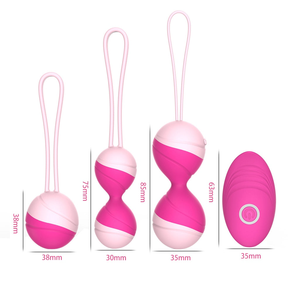 Feminine Sensations: Kegel Balls Vibrator - Remote Control Vaginal Tightening Exercise - Gender Exploration Sex Toys for Men Embracing Their Feminine Side - Ben Wa Geisha Muscle Strengthening