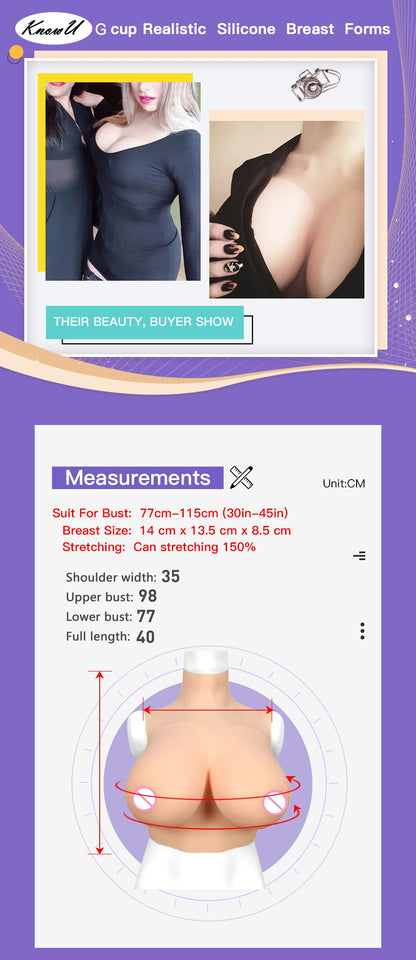 Top-Quality G-Cup Breast Forms - Realistic Prosthetics for Crossdressers, Transgender Women