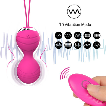 Intimate Bliss: 5pcs Vaginal Tightening Kegel Balls Set - 10 Speed Vibrating Eggs - Silicone Ben Wa Balls - G-Spot Vibrator - Erotic Sex Toy for  Sensual Pleasure