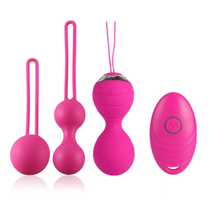 Intimate Bliss: 5pcs Vaginal Tightening Kegel Balls Set - 10 Speed Vibrating Eggs - Silicone Ben Wa Balls - G-Spot Vibrator - Erotic Sex Toy for  Sensual Pleasure