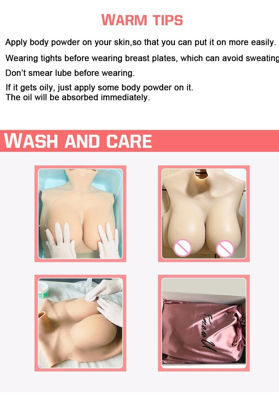 Silicone Breastplate with C, D, E and G Cup Options - product image 6