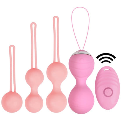 Intimate Bliss: 5pcs Vaginal Tightening Kegel Balls Set - 10 Speed Vibrating Eggs - Silicone Ben Wa Balls - G-Spot Vibrator - Erotic Sex Toy for  Sensual Pleasure