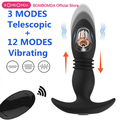 Next-Level Pleasure: Wireless Remote Control Anal Vibrator - Telescopic Dildo with Vibrating and Prostate Massaging Functions - Unleash Your Desires with this Male Sex Toy