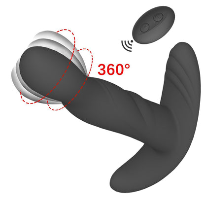 Enhanced Pleasure Delivered: 360 Degree Rotating Prostate Massager - Silicone Male Butt Plug with Anal Vibrator for G-Spot Stimulation