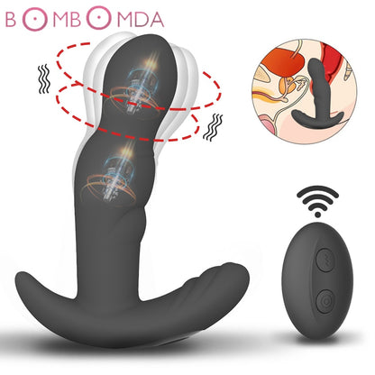 Enhanced Pleasure Delivered: 360 Degree Rotating Prostate Massager - Silicone Male Butt Plug with Anal Vibrator for G-Spot Stimulation